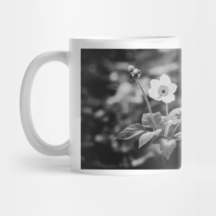 Black and White Japanese Anemone Flower Mug